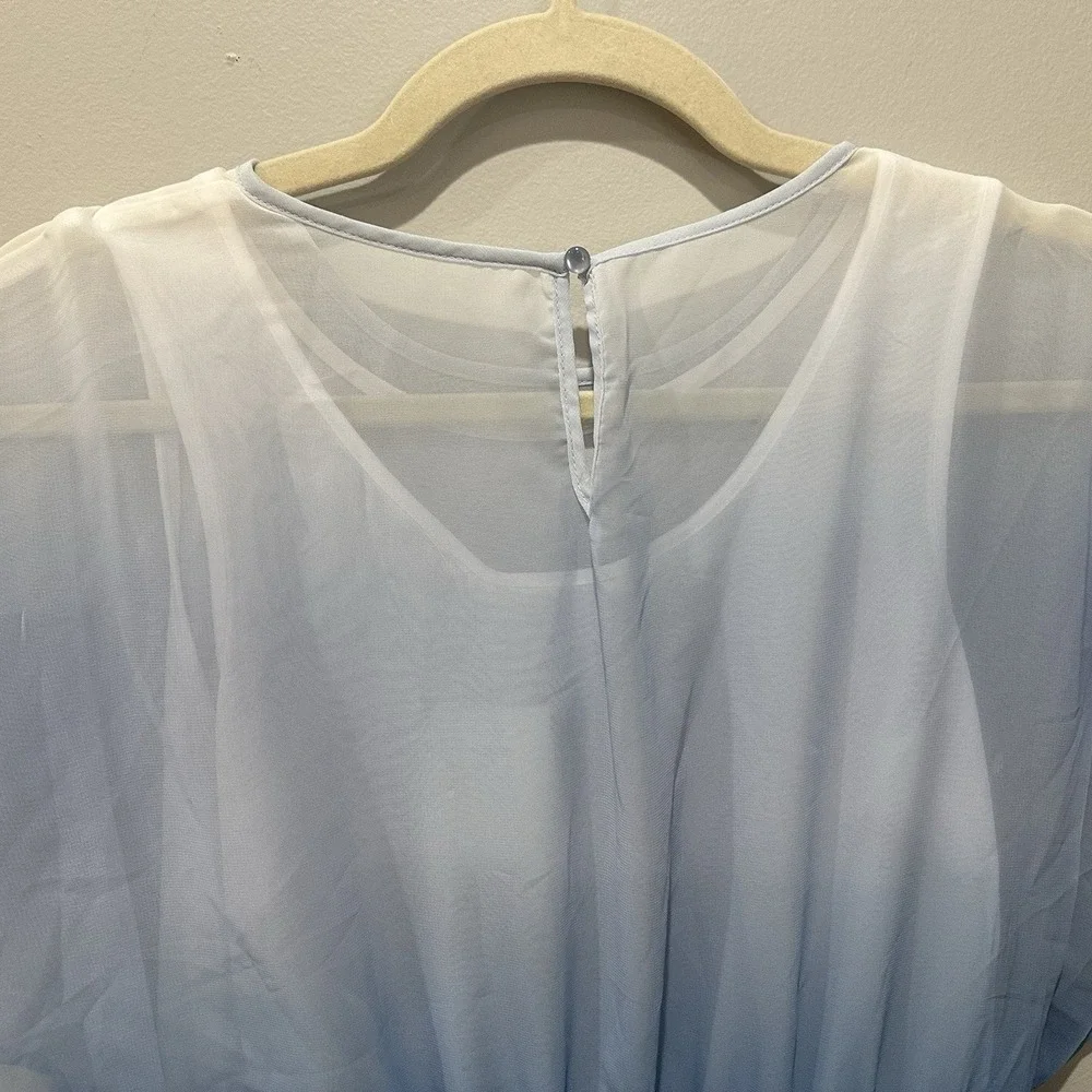 H&M blue Chiffon Ombre pattern dress‎ NWT size 16/18